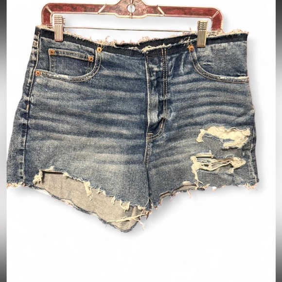 American Eagle Outfitters Pants - American Eagle denim shorts featuring a distressed look and frayed raw hem